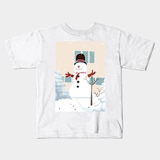 Cute Snowman Kids T-Shirt